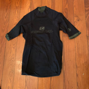 Mens Rip Curl Stretchy Black Short Sleeve Tee Sz M